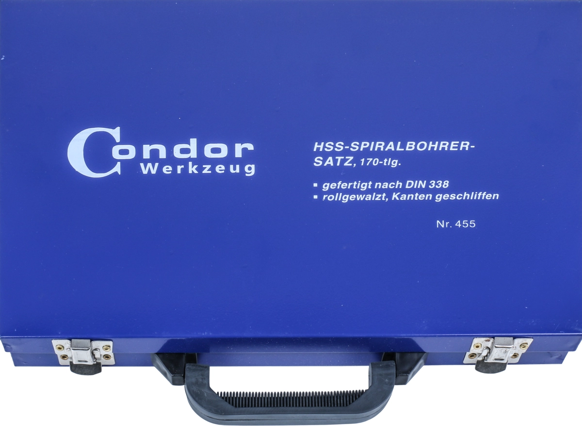 HSS Twist Drill Set, 170 pcs., edges ground, 1-10 mm