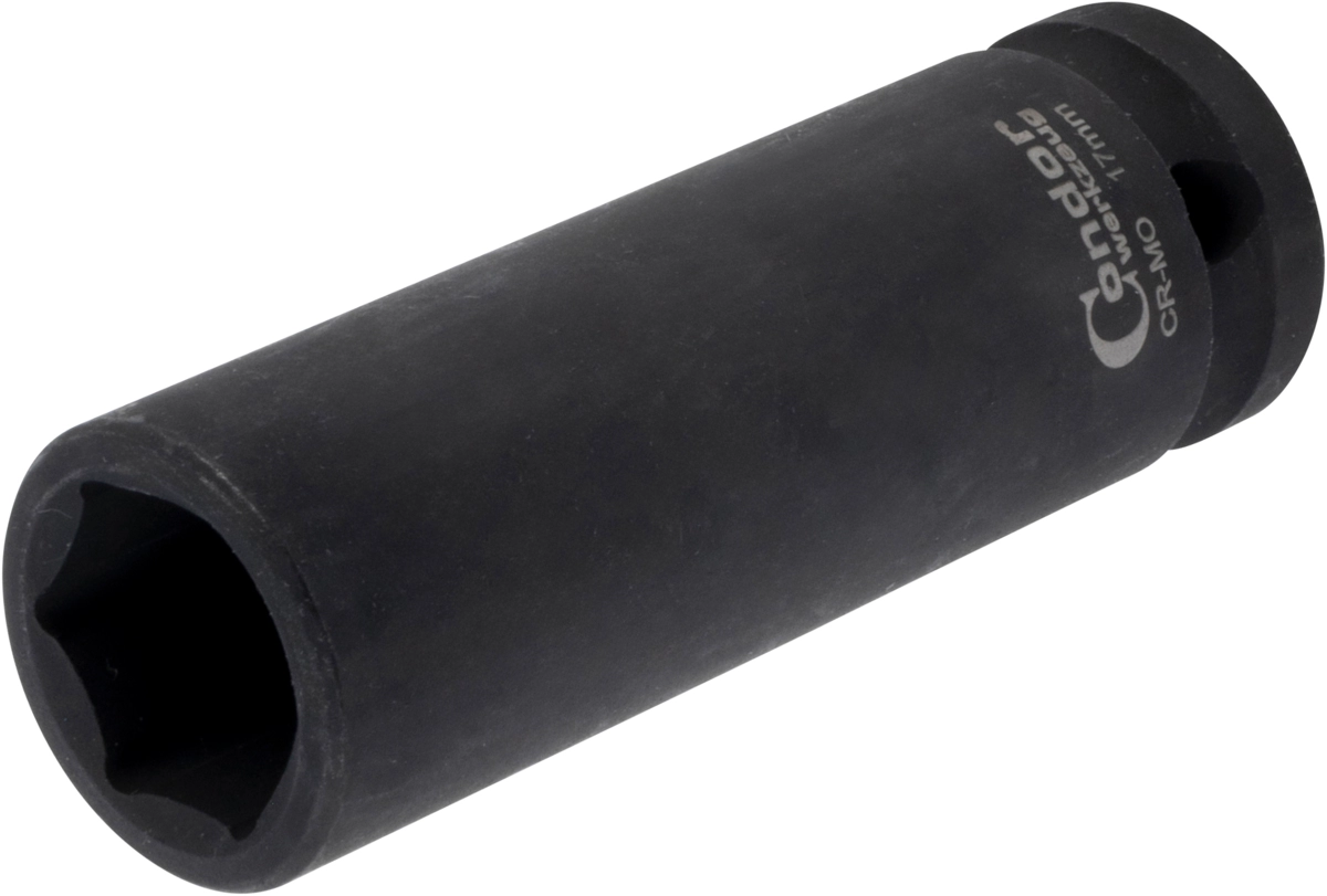 Kraft-Stecknuss, 1/2", 6-kant 17 mm, tief