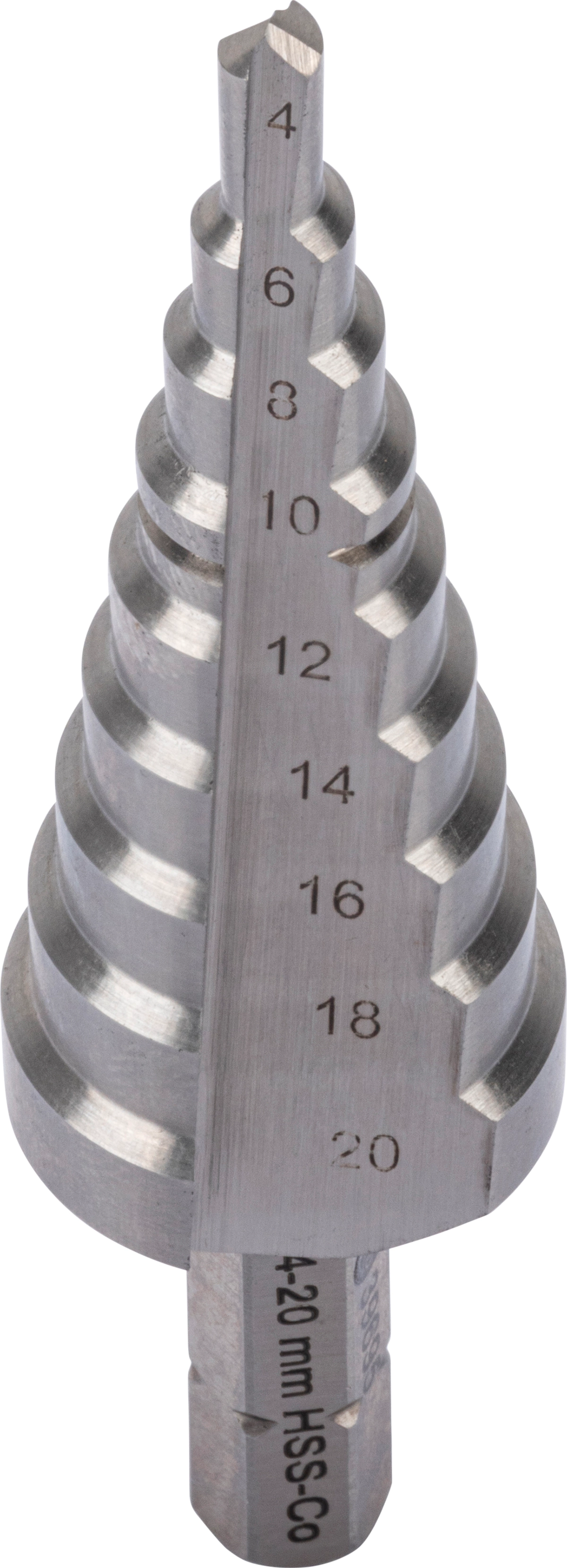 Stufenbohrer-Bit, mit Entgrater, HSS-E Cobalt 5%, 4-20 mm