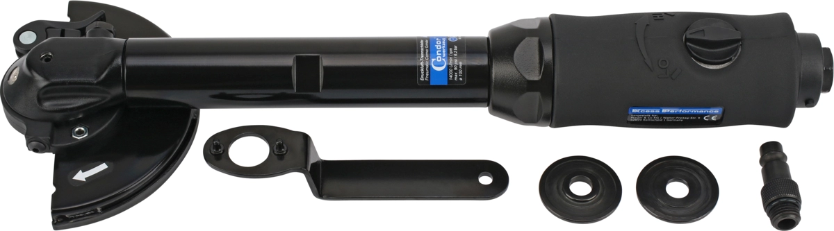 Pneumatic Corner Grinder, 1 HP motor, extra flat head