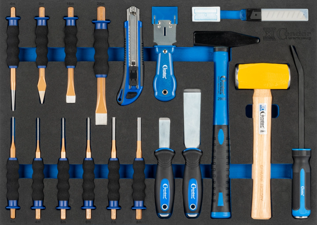 Hammer and Punch Set in Foam 3/3, xcess performance, 19 pcs.