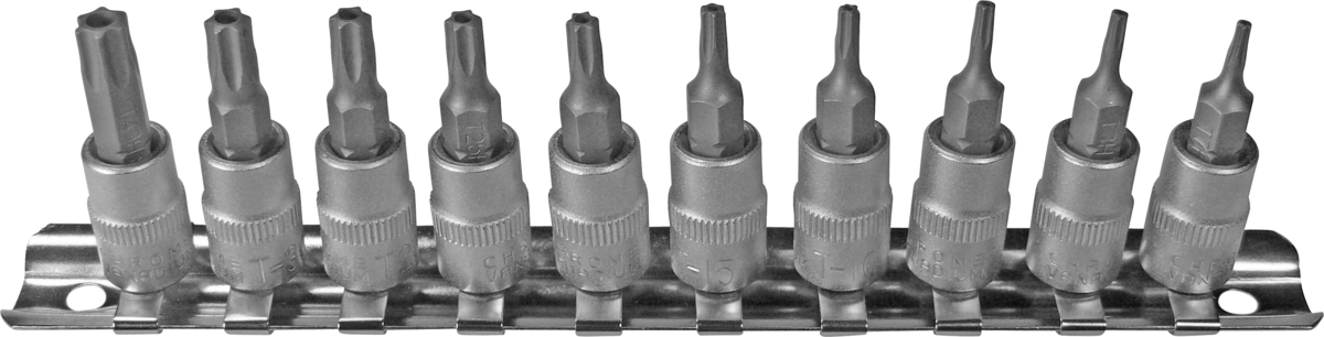 Bit-Stecknüsse, 10-tlg., 1/4", T-Profil SLB T7-40