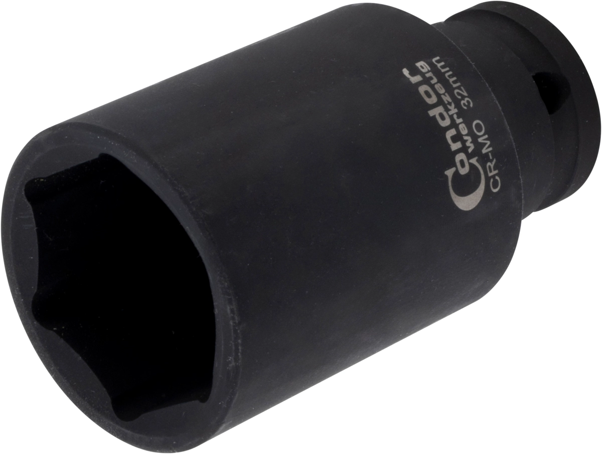 Impact Socket, 1/2", hexagon 32 mm, deep
