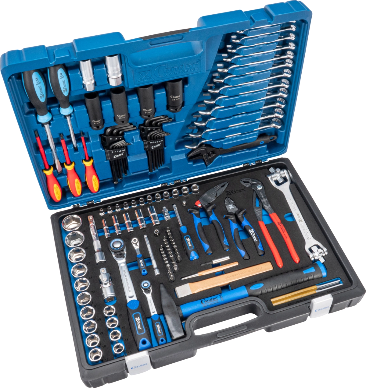 Tool + Socket Set, 127 pcs., 1/4+1/2", combination spanners 4425