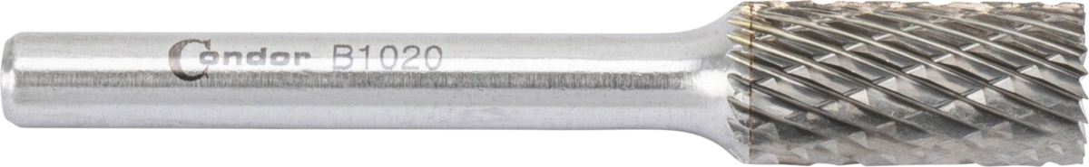 HM-Frässtift, Zylinder mit Stirnverzahnung (B), kreuzverzahnt, ø 10 mm