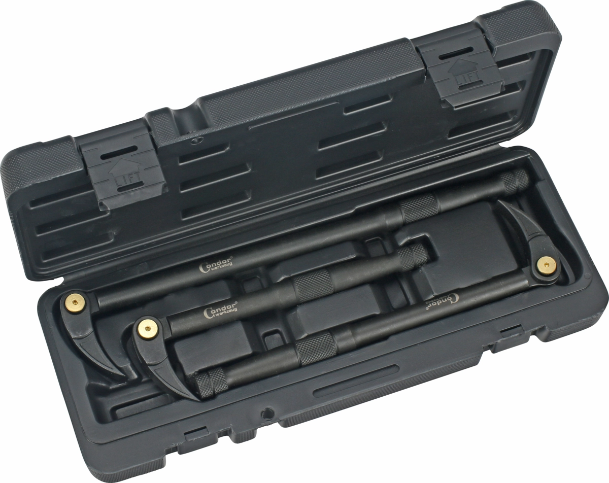 Angled Pry Bar Set, 3 pcs., flexible heads, 250-380 mm