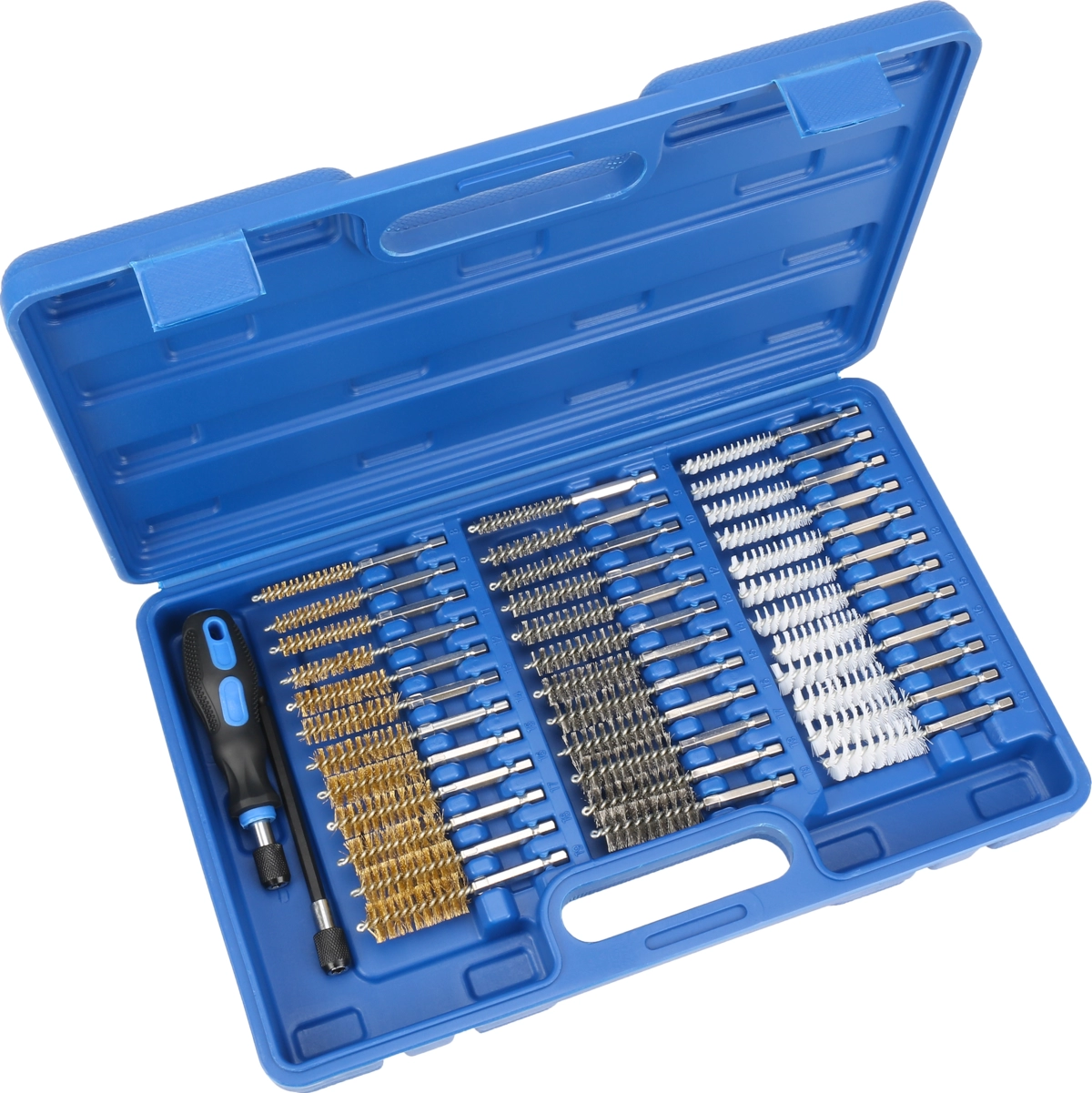 Bore Brush Set, 38 pcs., steel/nylon/brass, ø 8-19 mm