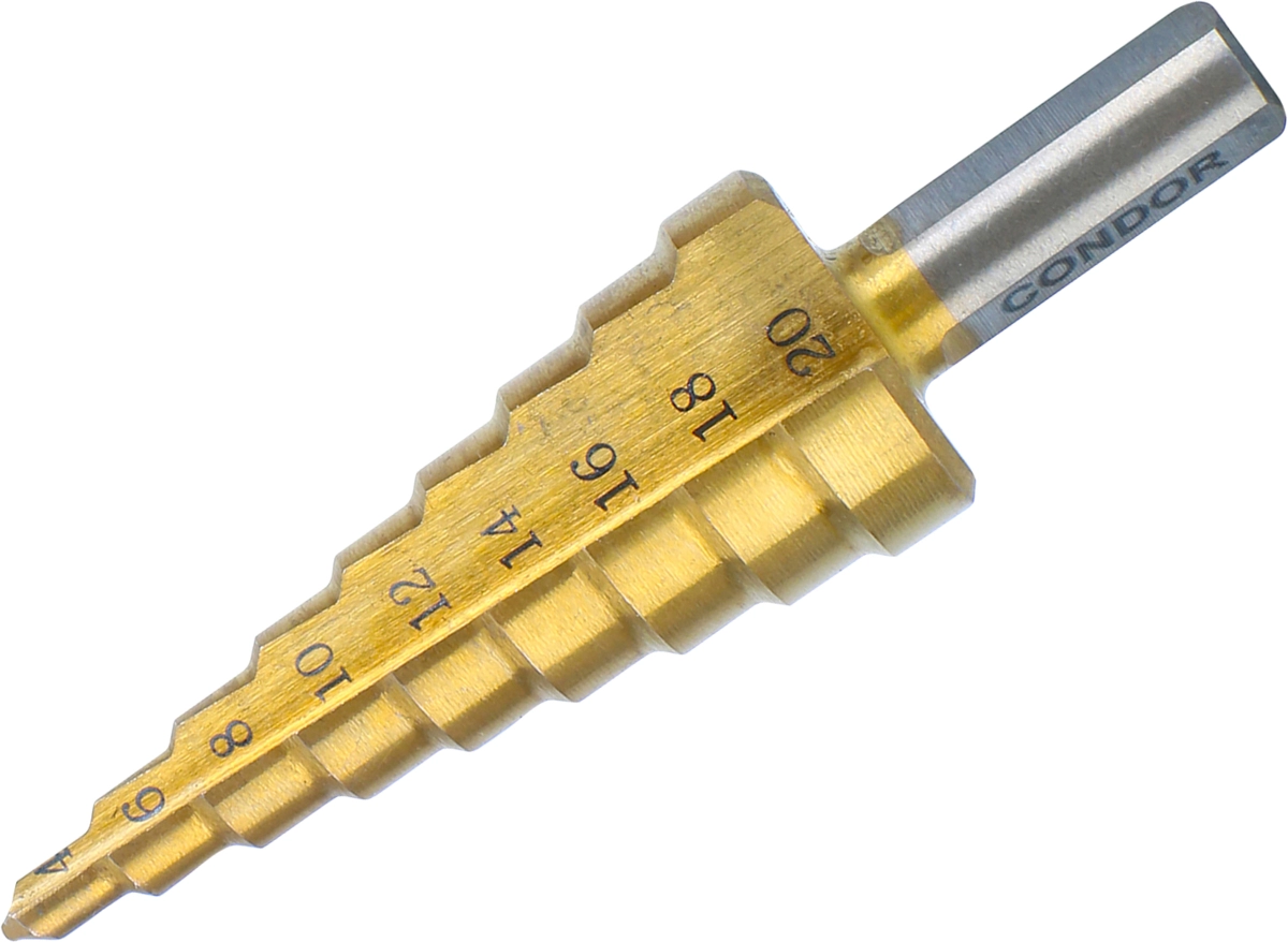 Stufenbohrer, HSS, titannitriert, 4-20 mm