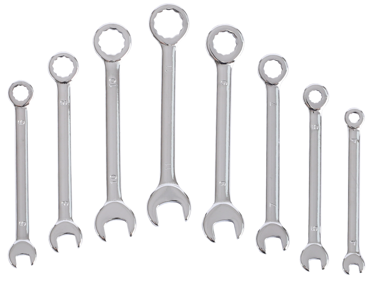 Mini-Gabel-Ringschlüssel-Satz, 8-tlg., 4-11 mm