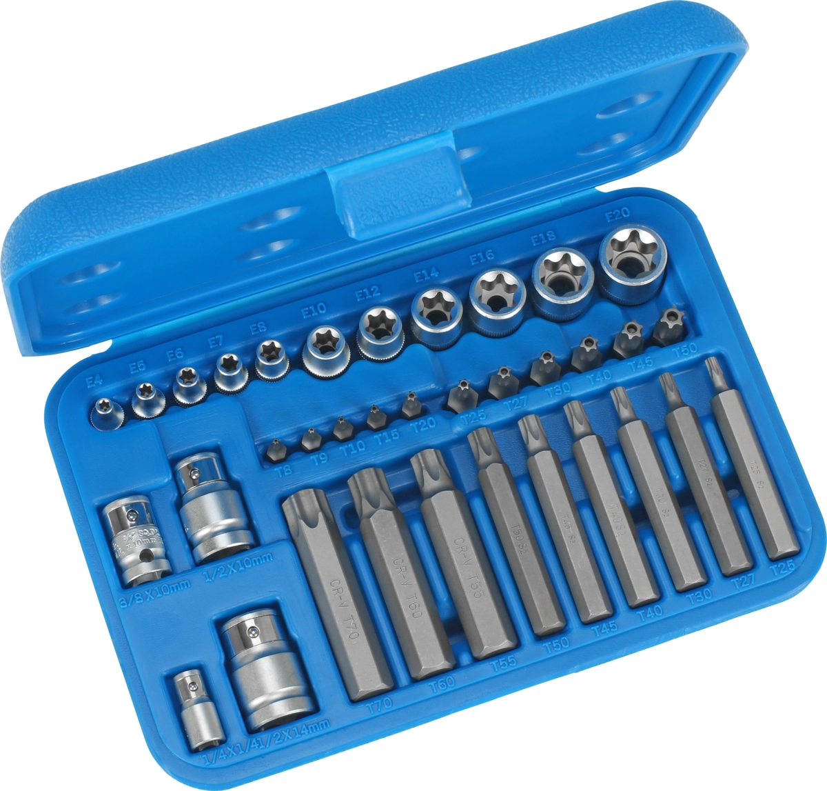 Serie 35 bussole e inserti per Torx da 1/4" 3/8" 1/2"
