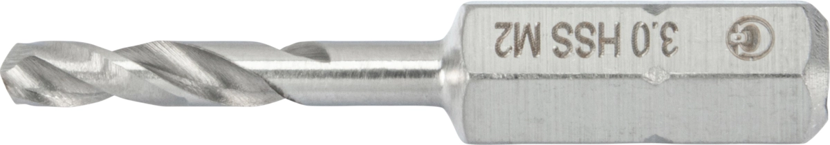 Spiralborr Bit, 1/4" 6-kant, HSS-G M2, ø 3.0