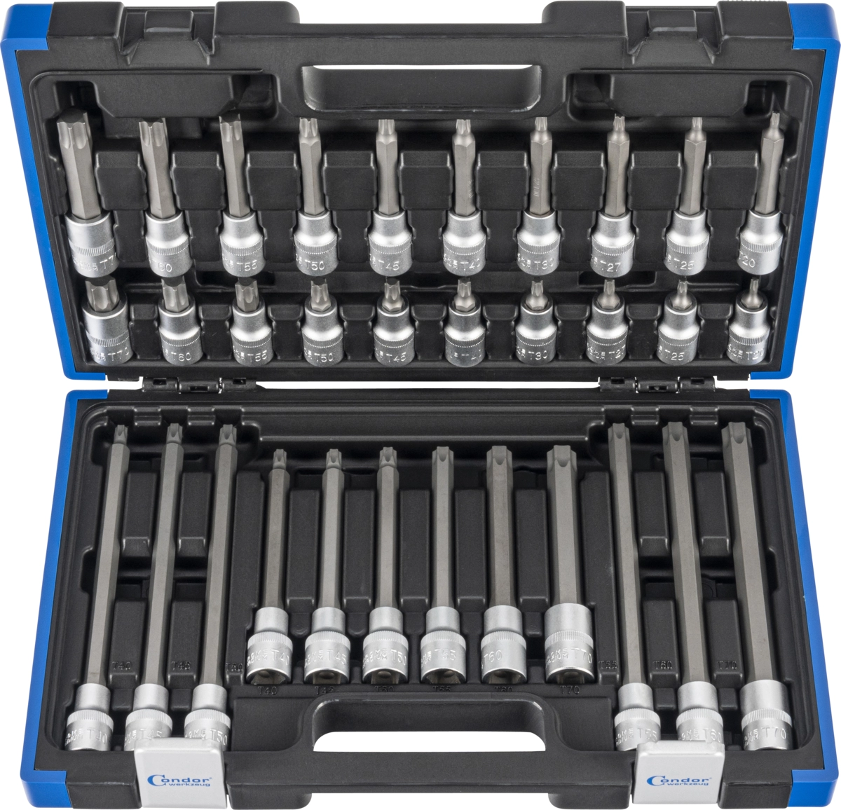 Serie 32 bussole da 1/2" con inserto per Torx T20-70