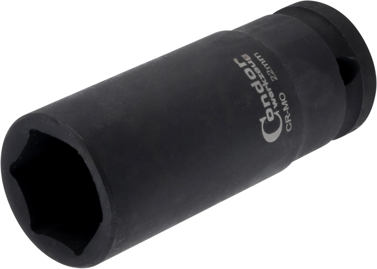 Kraft-Stecknuss, 1/2", 6-kant 22 mm, tief