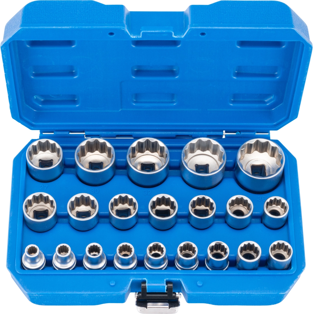 Socket Set, 21 pcs., 1/2", bi-hex 8-36 mm