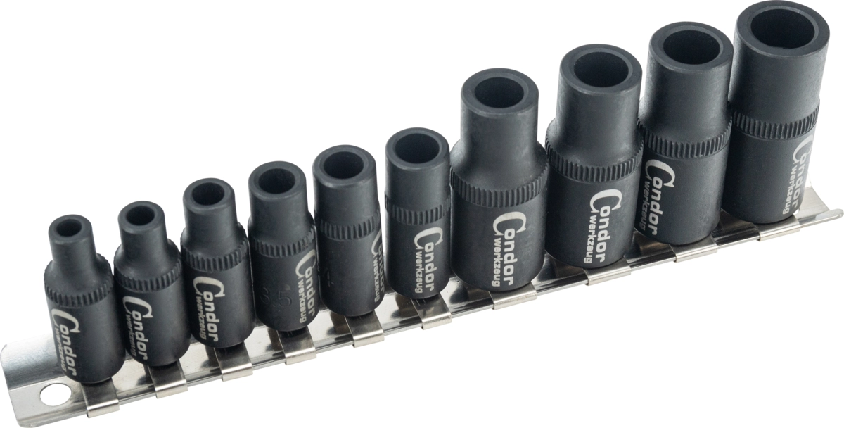 Gewindebohrer-Halter-Satz, 10-tlg., 1/4+3/8"