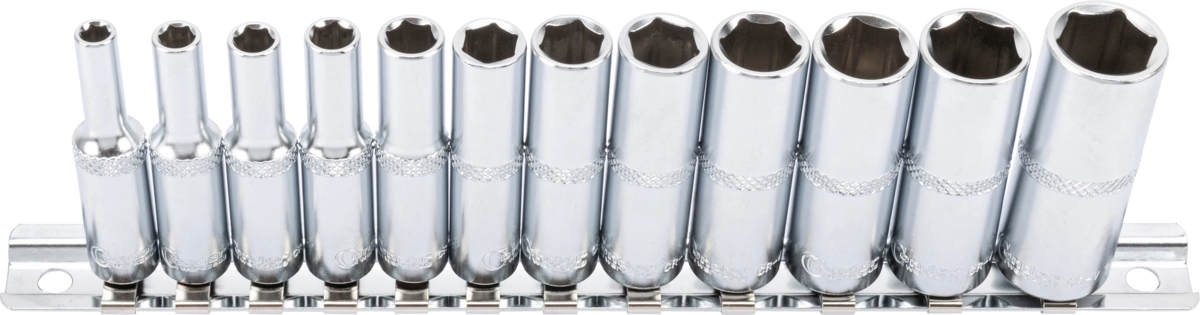 Steckschlüssel-Einsätze, xcess performance, 12-tlg., 1/4", tief, 6-kant 4-14 mm