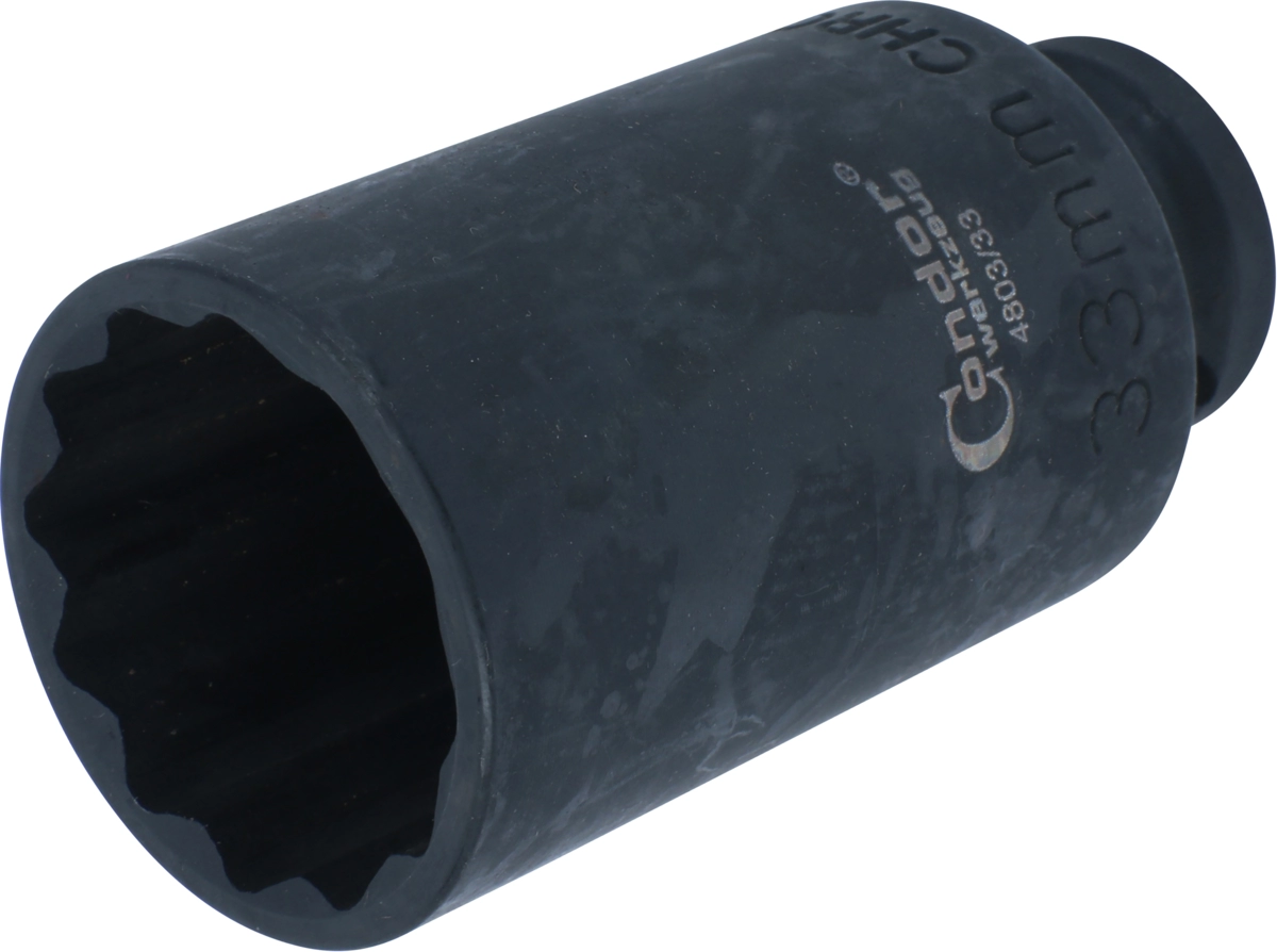 Drivaxel Hylsa, 1/2", CrMo, 12-kant 33 mm