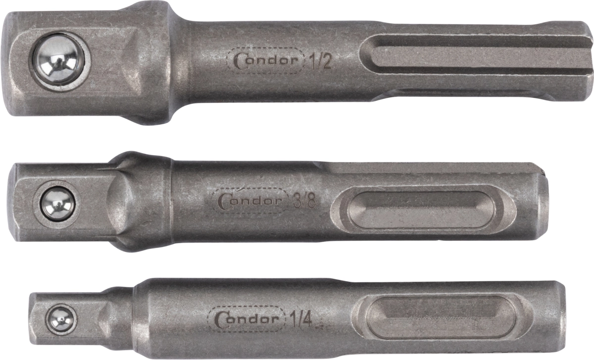 Adaptersatz für SDS-Bohrmaschinen, 3-tlg., 1/4+3/8+1/2"