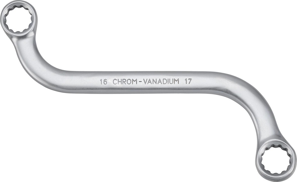 Double Ended Ring Spanner S-shape, 16x17 mm