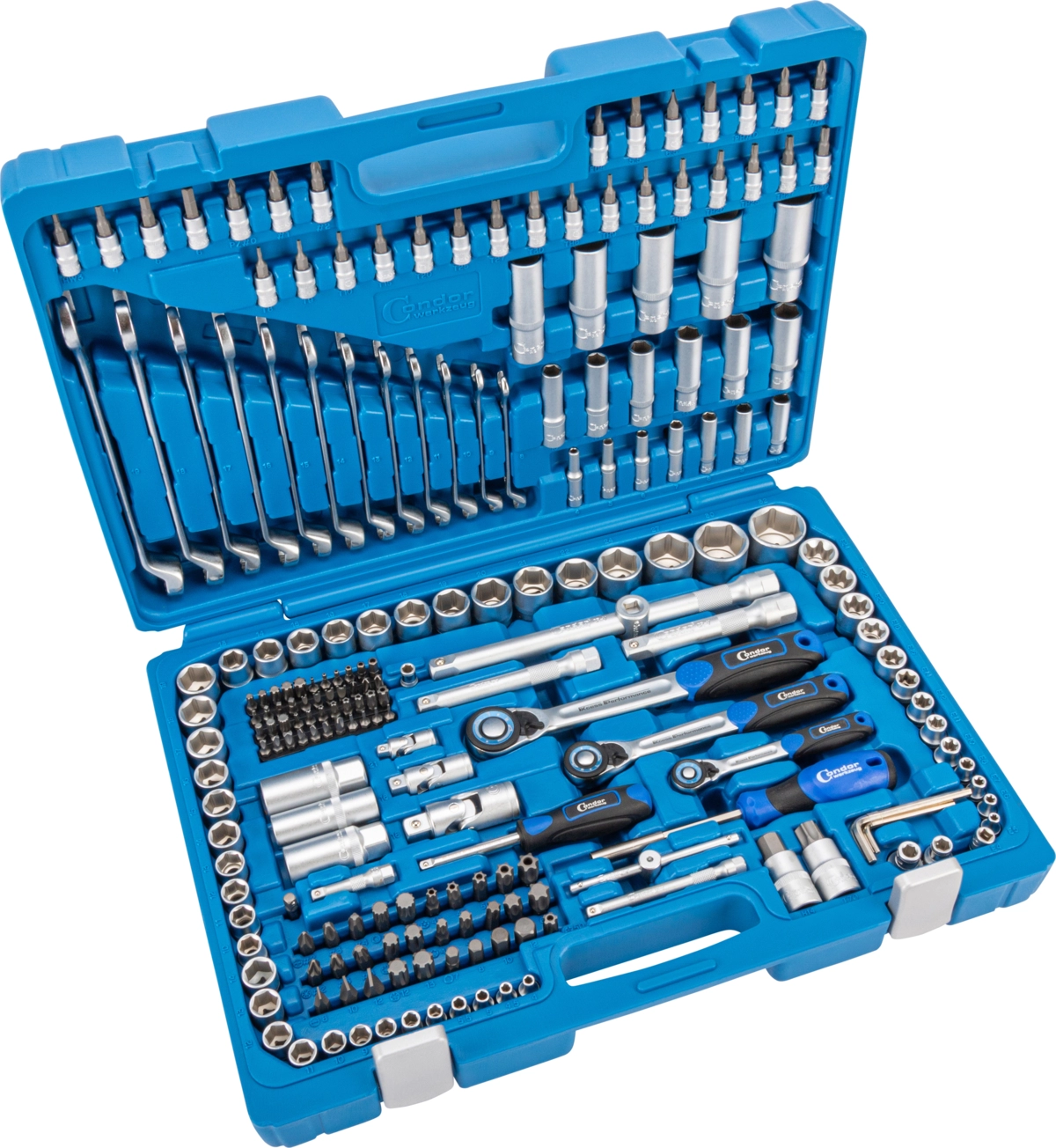Socket Set, 215 pcs., 1/4+3/8+1/2", hex 4-32 mm