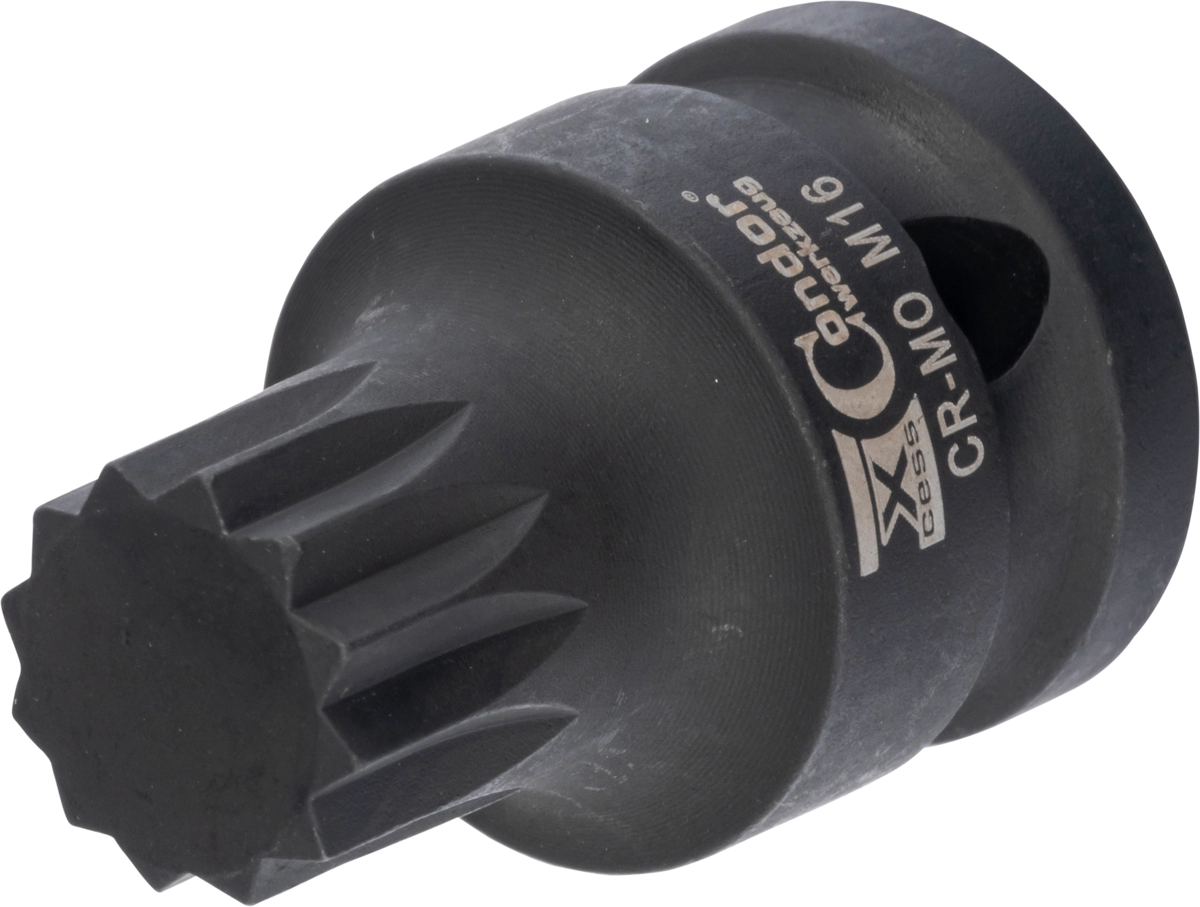 Impact Socket Bit, 1/2", spline M16x40 mm