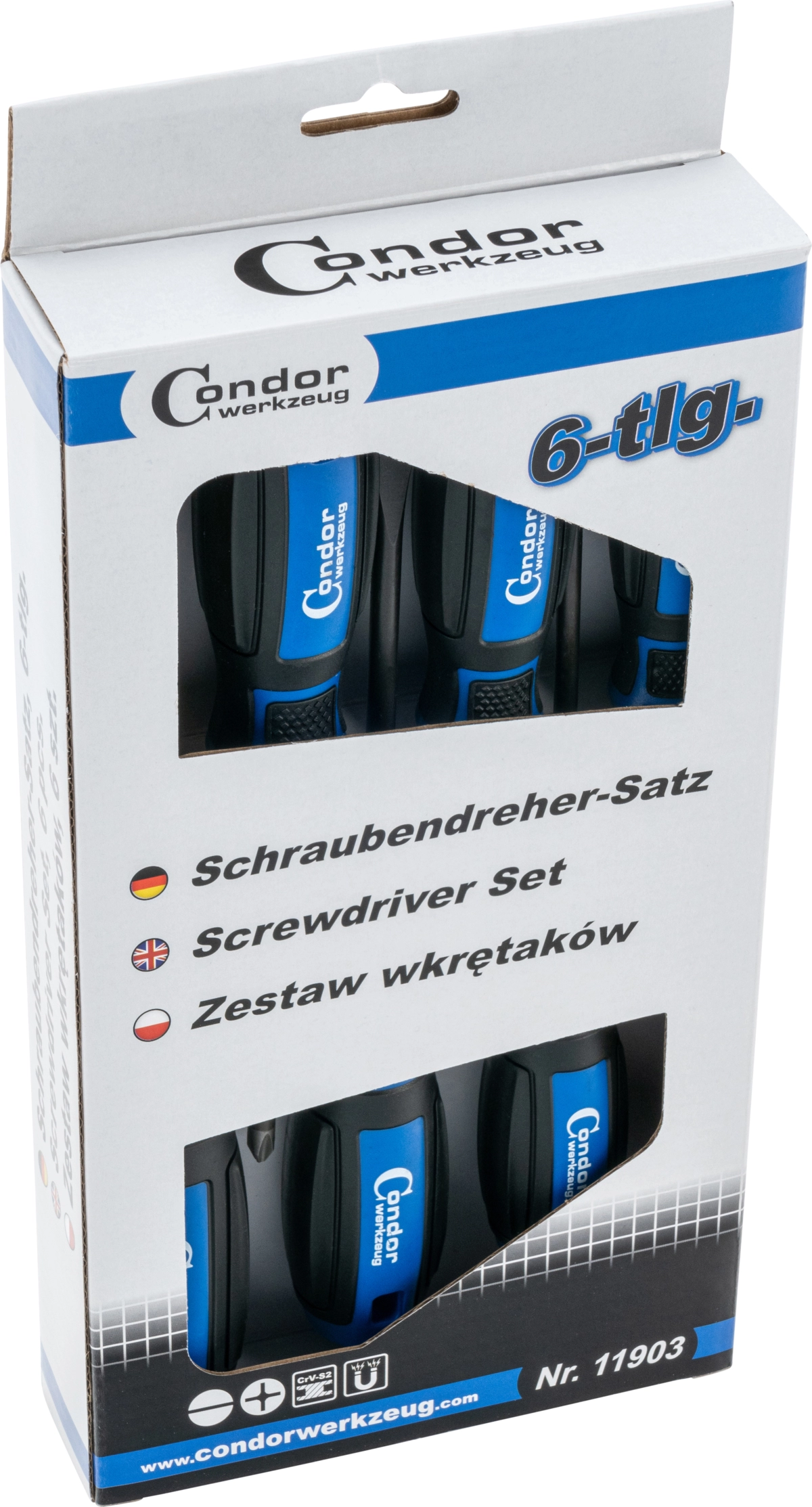 Schraubendreher-Satz, 6-tlg., Schlitz + Kreuz
