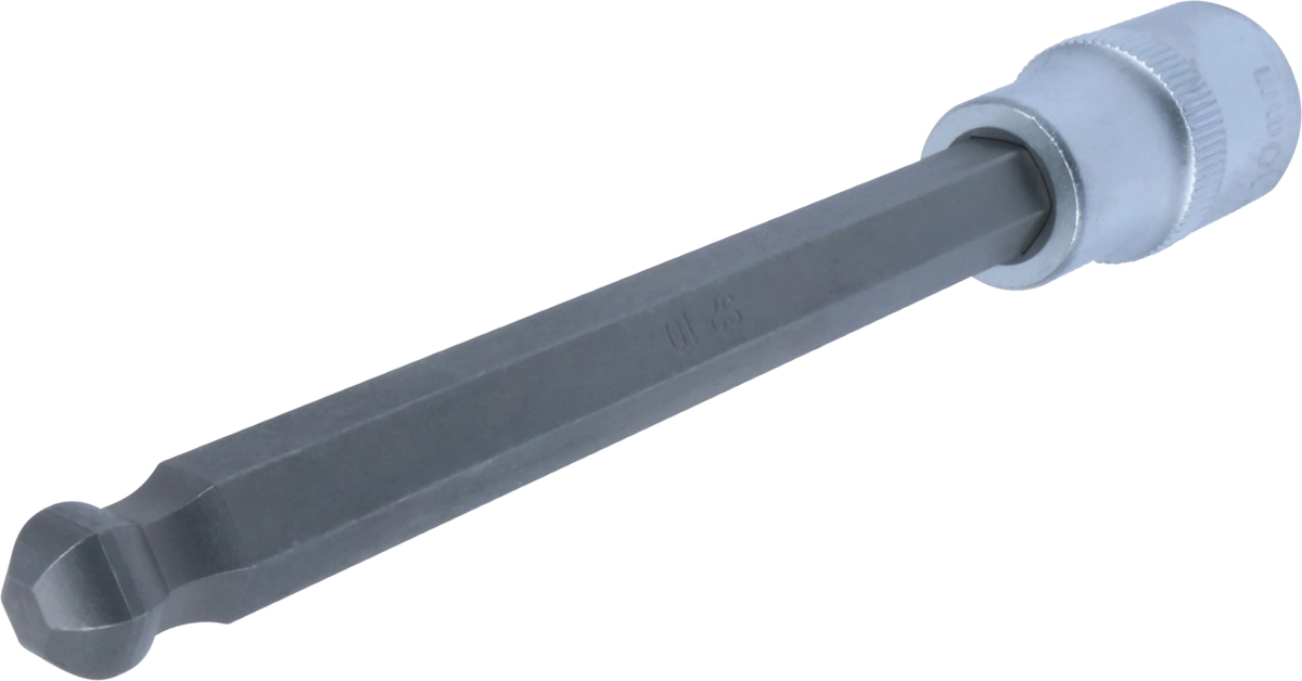 Socket Bit, 1/2", hexagon ball-head, 10x140 mm