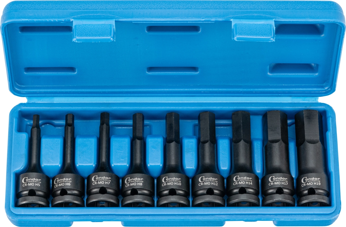 Serie 9 bussole impact 1/2" con inserto esagonale 5-19 mm