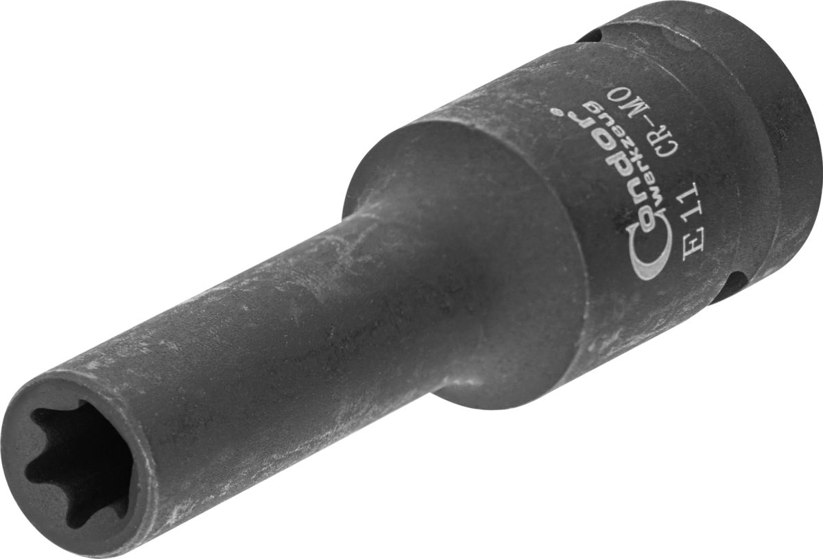 Kraft-Stecknuss, 1/2", E-Profil E11, tief