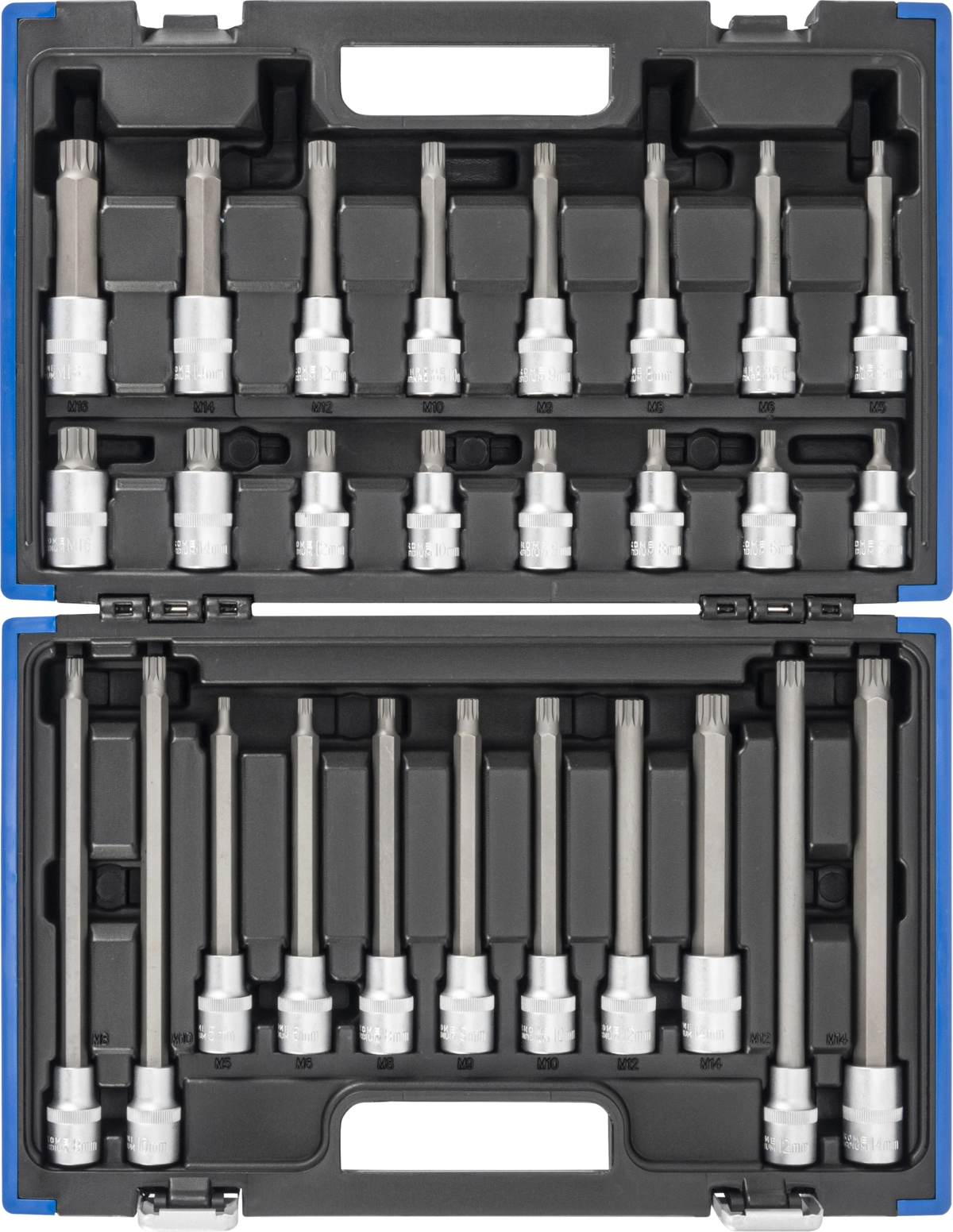 Socket Bit Set, 27 pcs., 1/2", spline M5-16