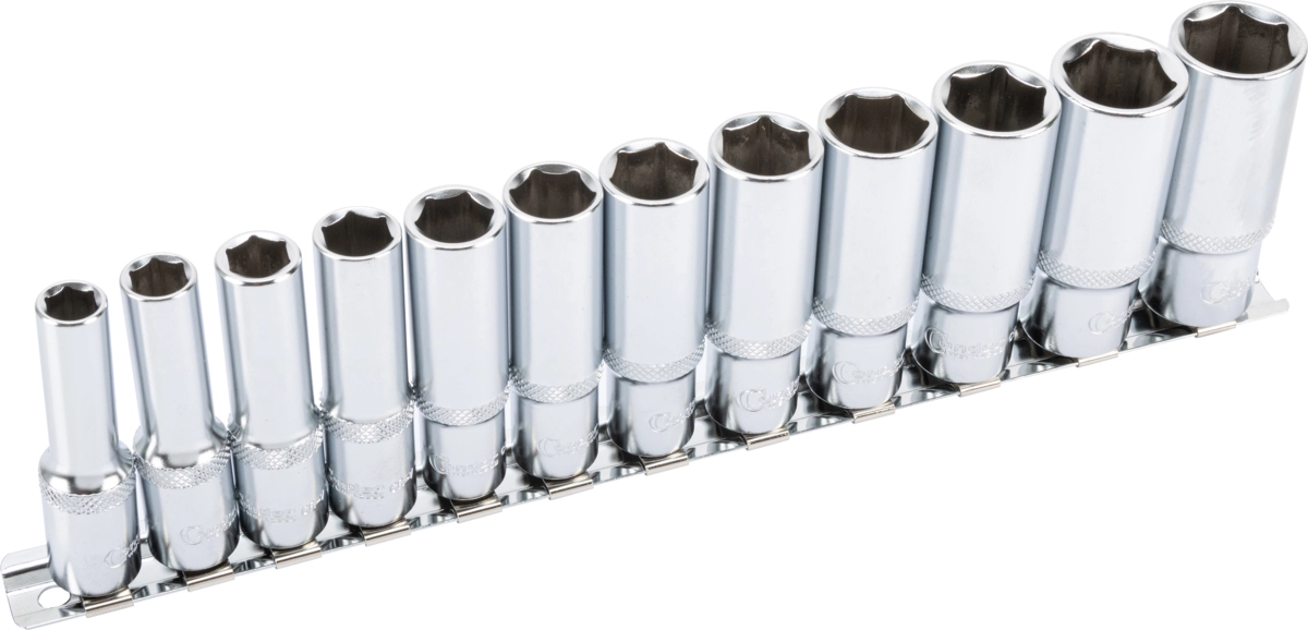 Steckschlüssel-Einsätze, xcess perf., 12-tlg., 3/8", tief, 6-kant 8-19 mm