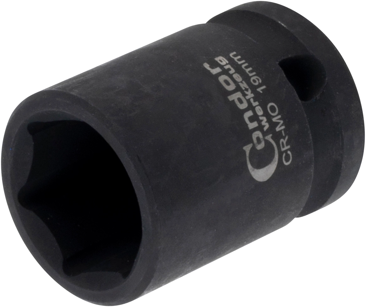 Kraft-Stecknuss, 1/2", 6-kant 19 mm