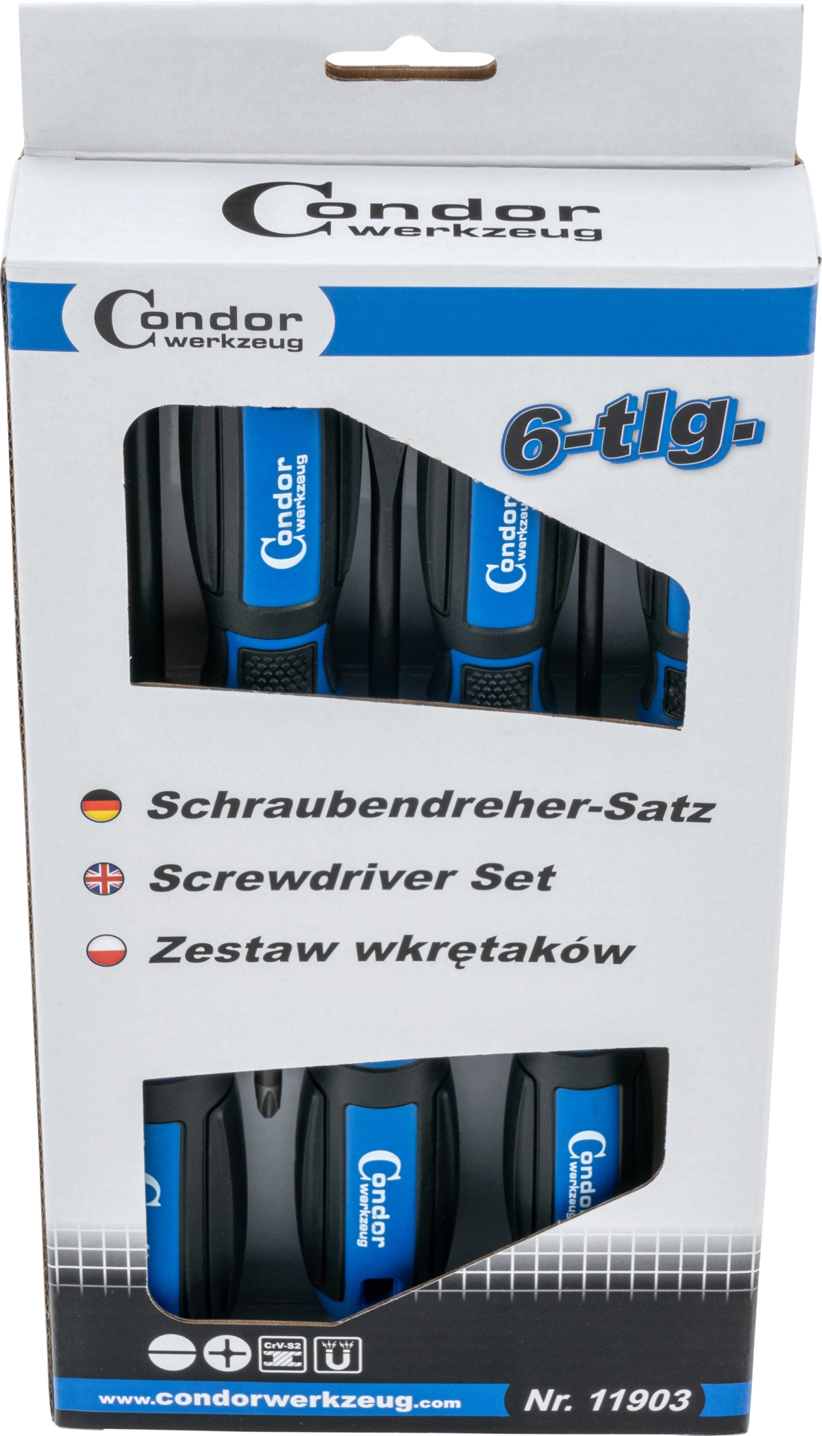 Schraubendreher-Satz, 6-tlg., Schlitz + Kreuz