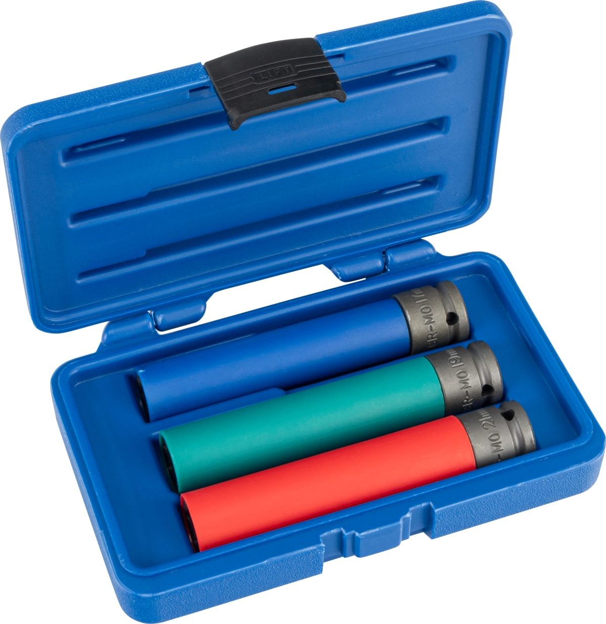 Radmuttern-Einsätze, extra lang, 3-tlg., 1/2″, 150 mm, CrMo, 6-kant 17-21 mm