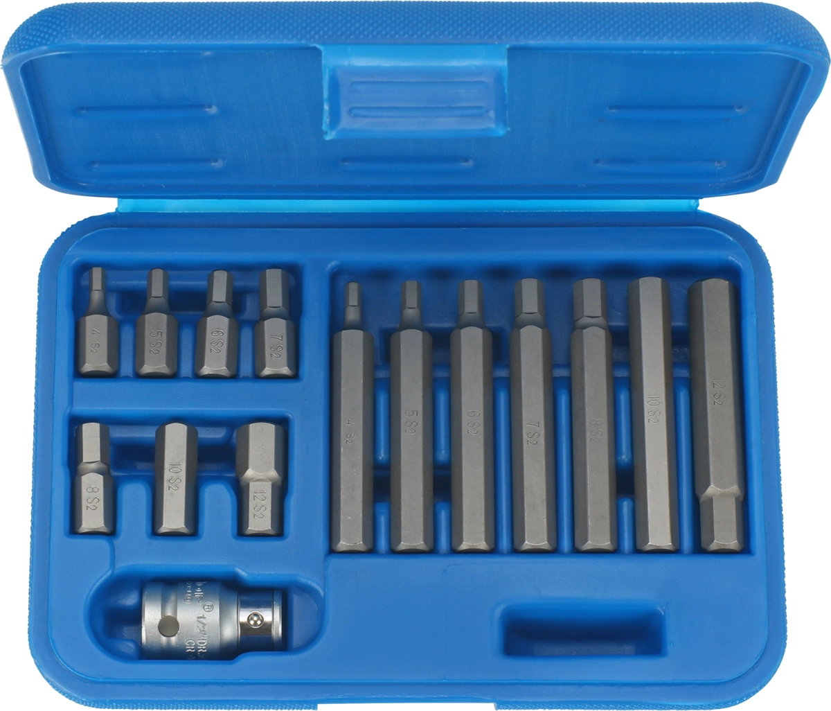 Bit-Sortiment, 15-tlg., 1/2", Innensechskant 4-12 mm