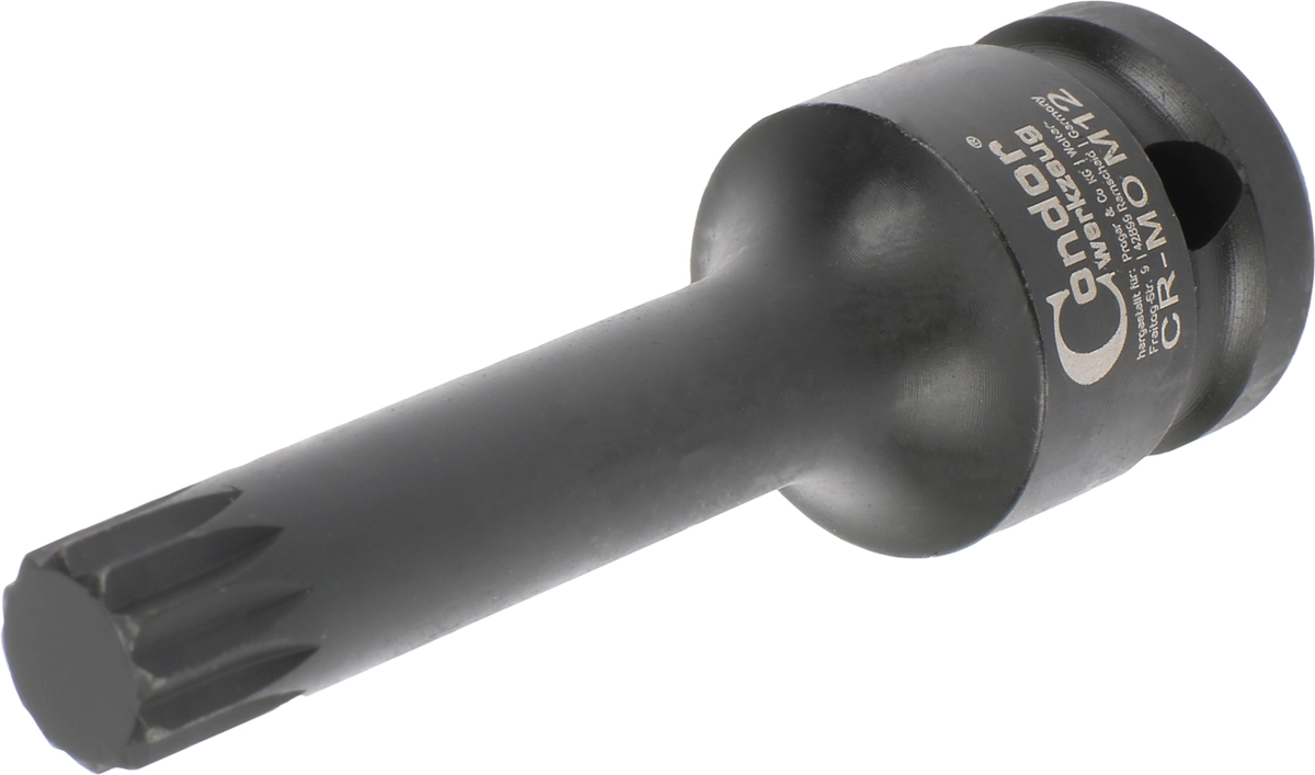 Krafthylsa Bit, 1/2", spline M12x78 mm