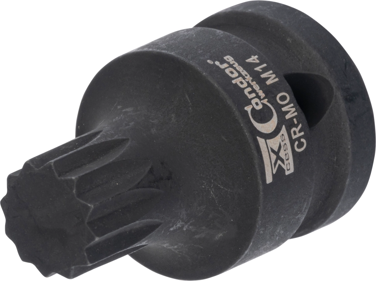 Douille à embout impact, 1/2 ", multi-dents M14x40 mm