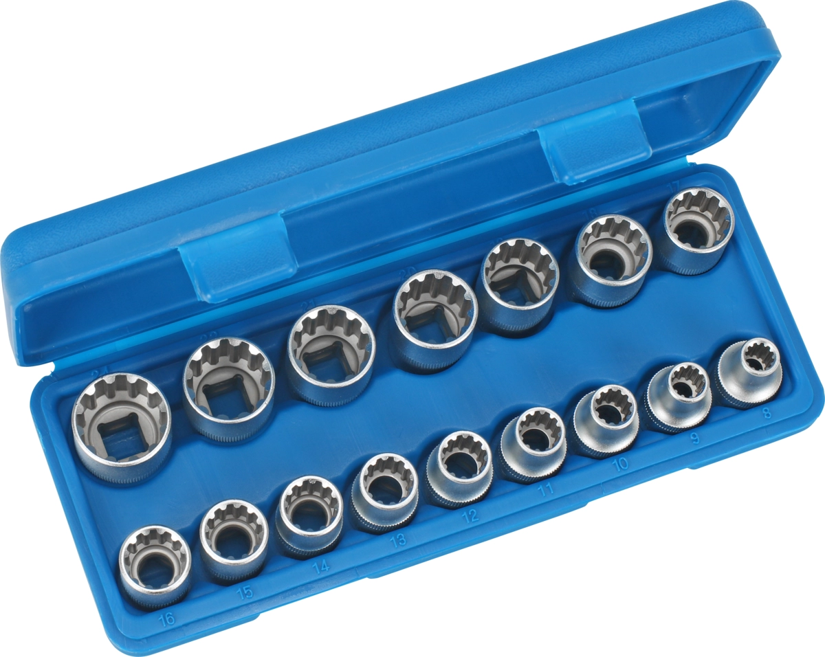 Inserts de clé à douille, 16 pièces, 1/2 ", Varioplus 8-24 mm