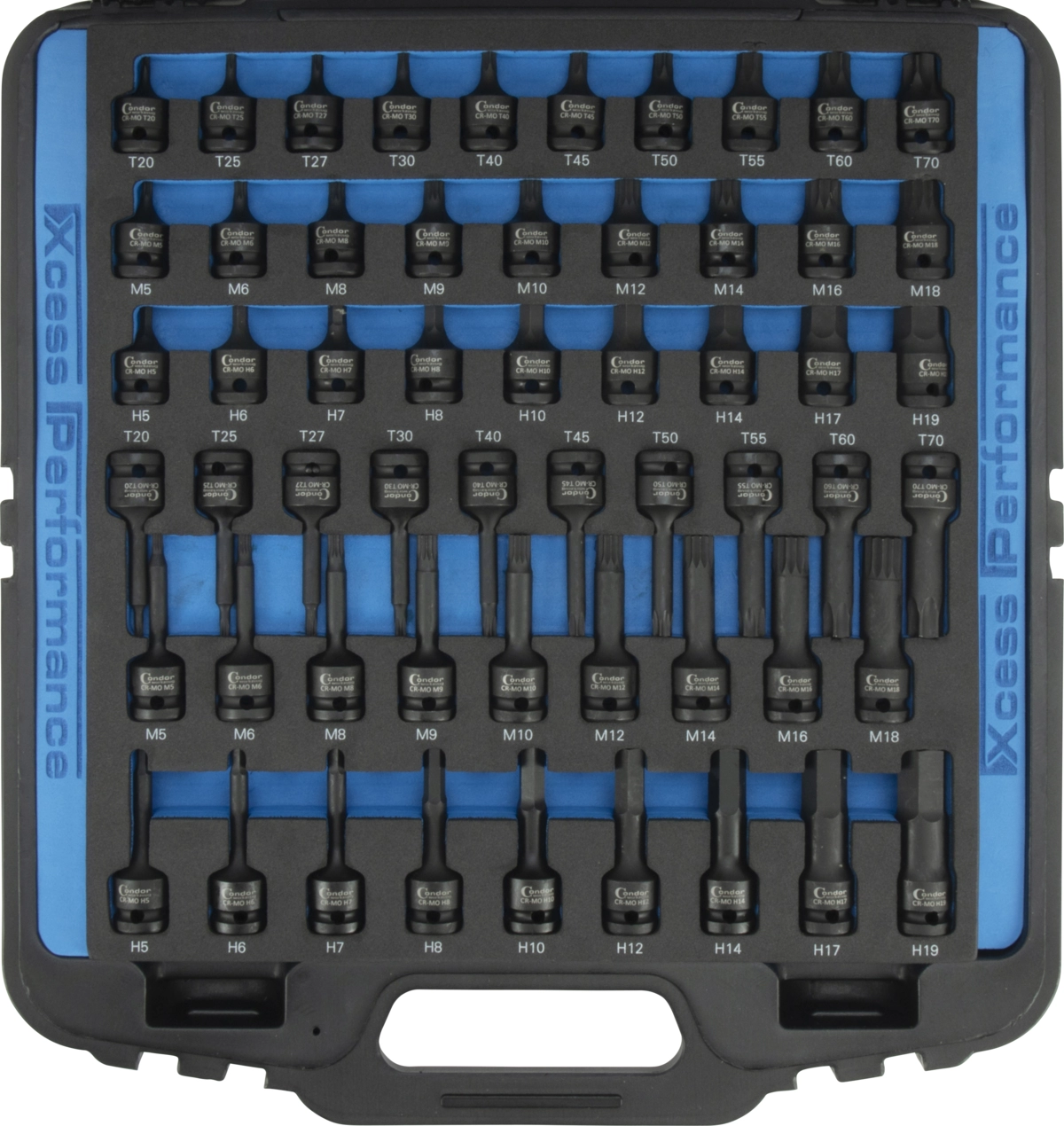 Kraftsteckschlüssel-Satz, xcess performance, 56-tlg., 1/2", CrMo