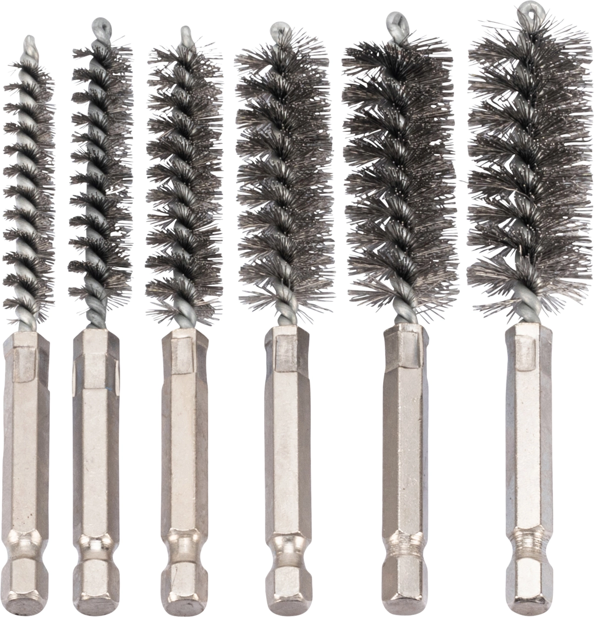 Bore Brush Set, 6 pcs., steel, ø 8-19 mm