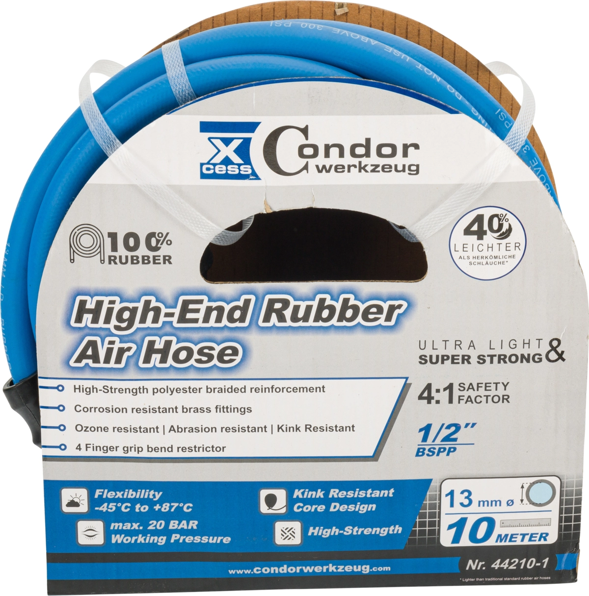 Air Hose, high-end rubber, ø 13 mm x 10 m, without coupler