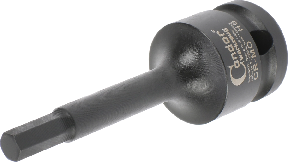Impact Socket Bit, 1/2", hexagon 6x78 mm