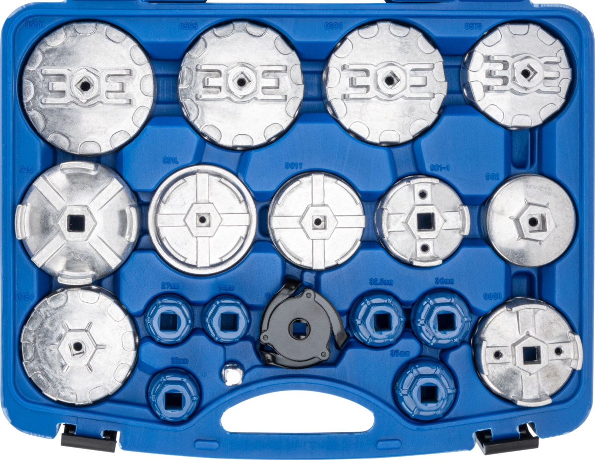 Oljefilternyckel Set, 19 delar., aluminium