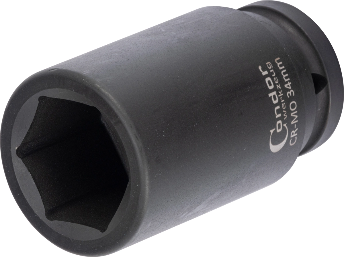 Kraft-Stecknuss, 3/4", 6-kant 34 mm, tief