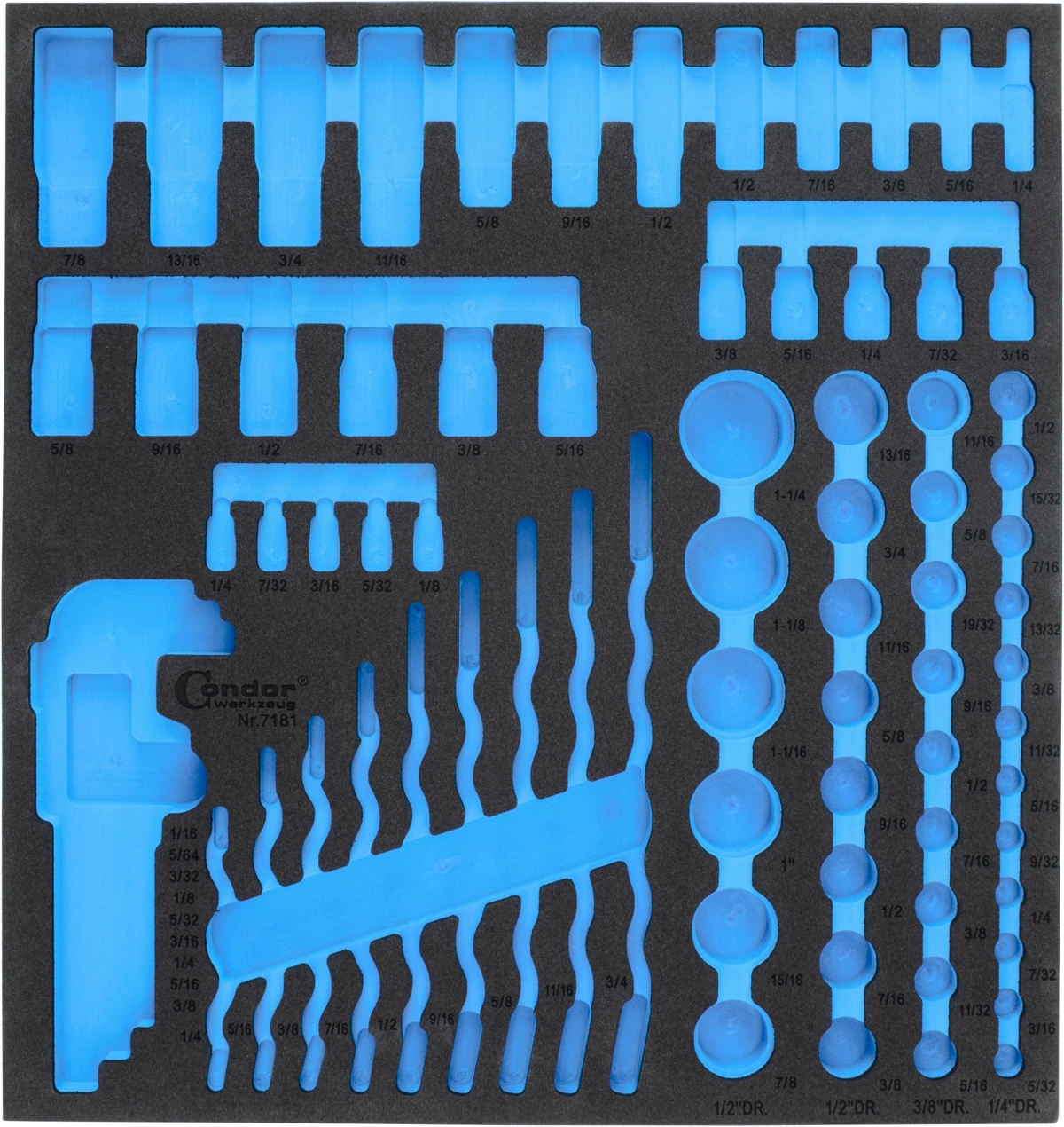 Insert mousse 2/3, vide, pour n° 7181