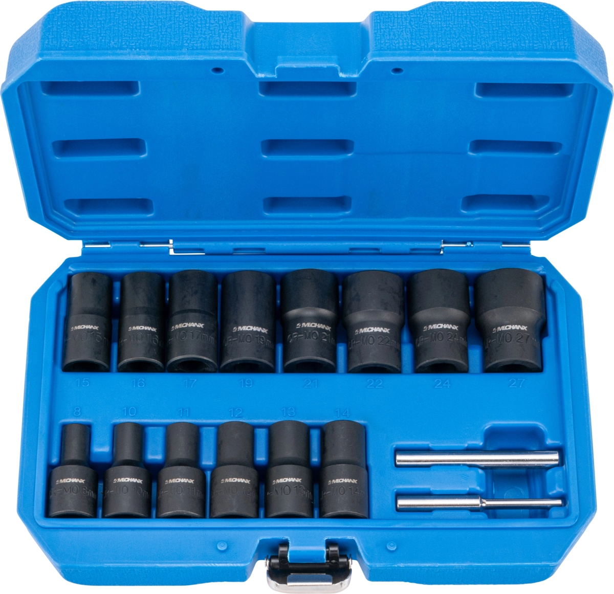 Specialhylsor, twistprofil, 16 st, 1/4+1/2", 8-27 mm