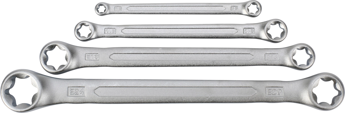 Serie 4 chiavi poligonali piatte per Torx-E 6x24