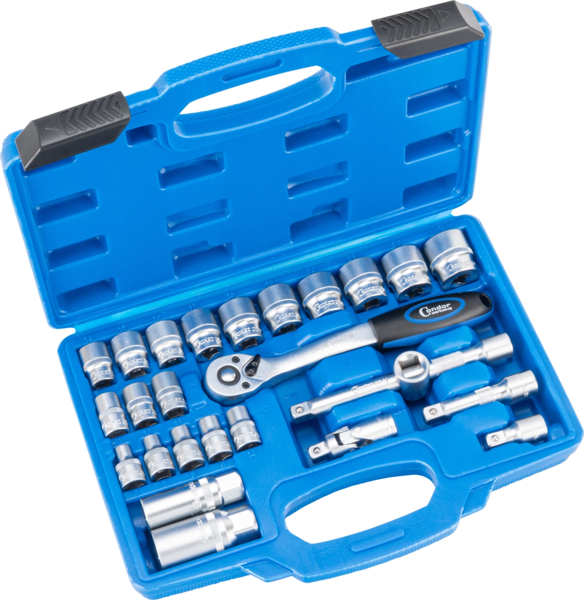 Steckschlüssel-Satz, 26-tlg., 3/8", 6-kant 6-24 mm