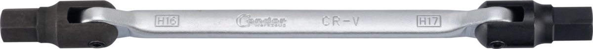Clé à douille double, six pans creux 16x17 mm