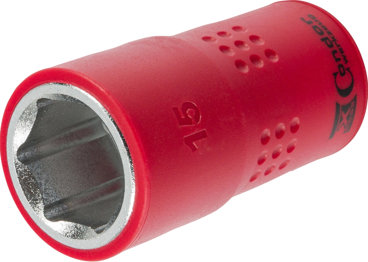 Stecknuss, VDE, 3/8", 6-kant 15 mm
